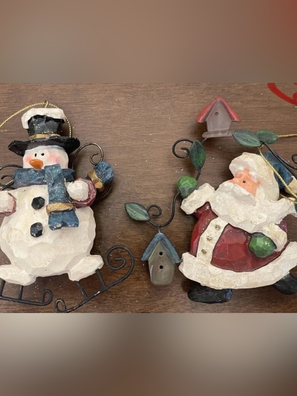 Snowman & Santa Christmas ornaments NEW